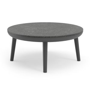 Garden round coffee table Zodiac Sm6214.01 gray aluminum surface from 3d print - Φ60x28hcm.