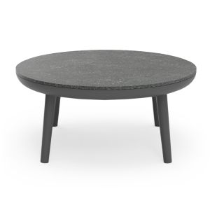 Garden round coffee table Zodiac Sm6214.01 gray aluminum surface from 3d print - Φ60x28hcm.