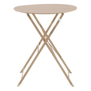 Garden round folding table Sophie Hm6336.04 metal in cappuccino Φ60x70hcm.