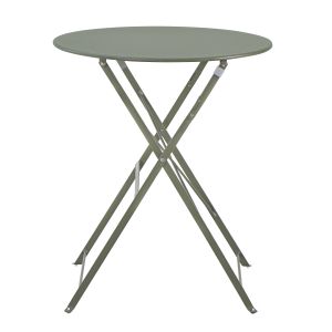 Garden round folding table Sophie Hm6336.05 metal in dark olive Φ60x70cm.