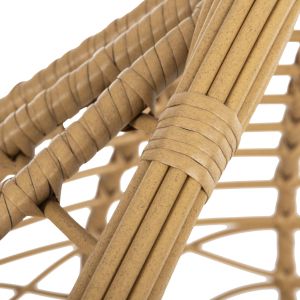 Garden swing - single hanging bed with footrest Gracie synthetic rattan-beige gray metal frame D104x200cm Hm5755,02