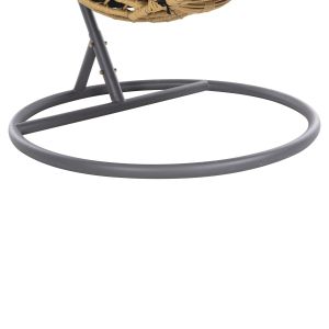Garden swing - single hanging bed with footrest Gracie synthetic rattan-beige gray metal frame D104x200cm Hm5755,02