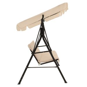 Garden swing Globo metal black-fabric beige 170x110x153cm