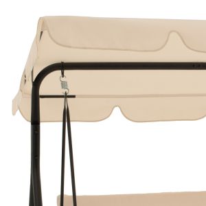 Garden swing Globo metal black-fabric beige 170x110x153cm