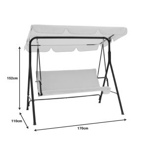 Garden swing Globo metal black-fabric beige 170x110x153cm
