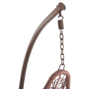 Garden swing Millie in brown synthetic rattan, cream cushions D95x195cm Hm5996.05