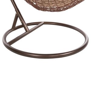 Garden swing Millie in brown synthetic rattan, cream cushions D95x195cm Hm5996.05