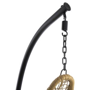 Garden swing Millie metal frame and UV synthetic rattan weave, black and beige D95x195cm Hm5996,04