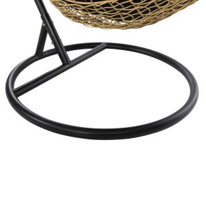 Garden swing Millie metal frame and UV synthetic rattan weave, black and beige D95x195cm Hm5996,04