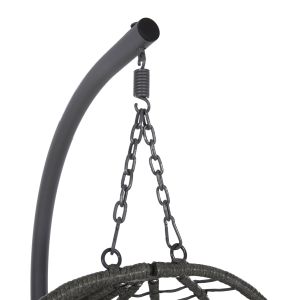 Garden swing Millie with metal base-synthetic rattan and cushions in gray 90x75x190cm Hm5997,10