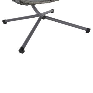 Garden swing Millie with metal base-synthetic rattan and cushions in gray 90x75x190cm Hm5997,10