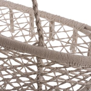 Garden swing hammock macrame Nest Hm5769 two-seater in beige color 130x67x120-140hcm