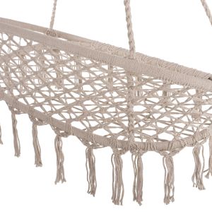 Garden swing hammock macrame Nest Hm5769 two-seater in beige color 130x67x120-140hcm