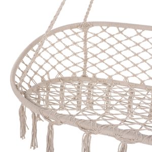 Garden swing hammock macrame Nest Hm5769 two-seater in beige color 130x67x120-140hcm
