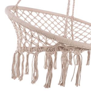 Garden swing hammock macrame Nest Hm5769 two-seater in beige color 130x67x120-140hcm