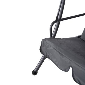 Garden swing-bed 3-seater, sun canopy Likid Hm5980,01 with metal frame and fabric in gray color 200x120x164hcm