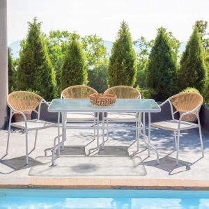 Garden table 028 white color 120x70x70cm