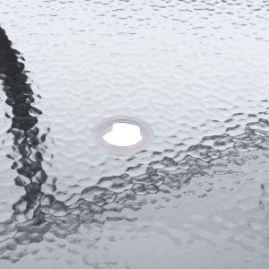 Garden table 150x90χ75cm brown with glass top and umbrella hole Hm5145,12