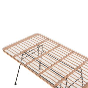 Garden table Allegra black metal-with rattan in beige 95x55x51.5hcm Hm6076