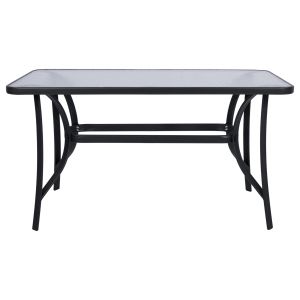 Bruno metal garden table with glass top 140χ80χ72 Hm5106,01