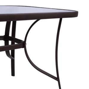 Bruno metal garden table with glass top 140χ80χ72 Hm5106,02