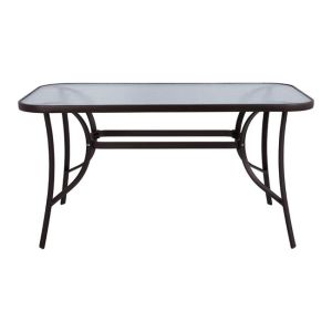 Bruno metal garden table with glass top 140χ80χ72 Hm5106,02