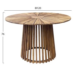 Garden table Cristobal Hm6234 tropical acacia solid wood, wood - metal Φ120x76cm.