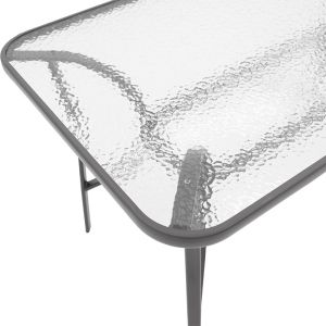 Garden table Ensure with anthracite metal frame and tempered glass top 140x80x70cm