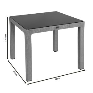 Garden table Explore made of PP with UV protection, brown color 90x90x73.5cm