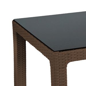 Garden table Explore made of PP with UV protection, brown color 90x90x73.5cm