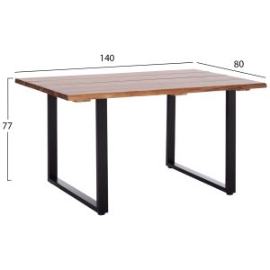 Garden table Friggo Hm6296.01 tropical acacia solid wood - metal legs 140x80x77cm