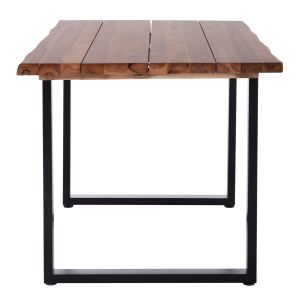 Garden table Friggo Hm6296.01 tropical acacia solid wood - metal legs 140x80x77cm
