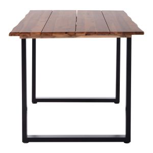 Garden table Friggo Hm6296.02 tropical acacia solid wood, 2.6 cm thick wood - metal legs 140x80x76h cm