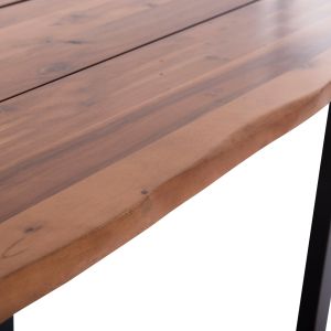 Garden table Friggo Hm6297.02 tropical acacia solid wood 2.6 cm thick - metal legs 160x80x76h cm