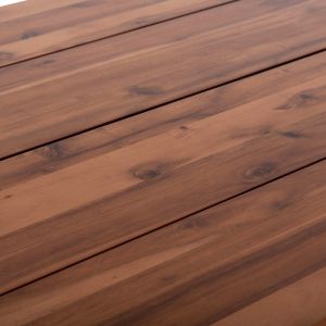 Garden table Friggo Hm6297.02 tropical acacia solid wood 2.6 cm thick - metal legs 160x80x76h cm