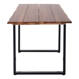 Garden table Friggo Hm6297.02 tropical acacia solid wood 2.6 cm thick - metal legs 160x80x76h cm