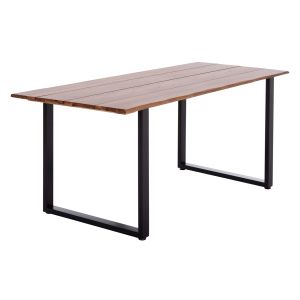 Garden table Friggo Hm6297.02 tropical acacia solid wood 2.6 cm thick - metal legs 160x80x76h cm