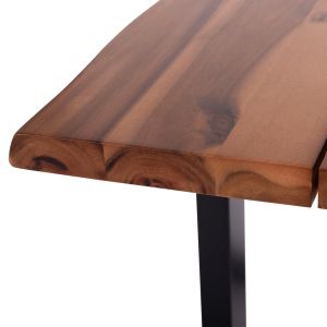 Garden table Friggo Hm6297.02 tropical acacia solid wood 2.6 cm thick - metal legs 160x80x76h cm
