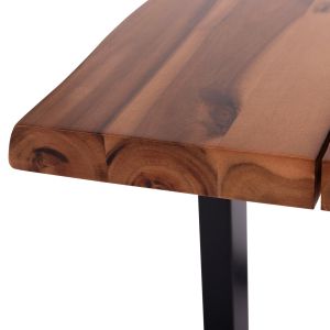 Garden table Friggo Hm6298.02 tropical acacia solid wood 2.6 cm thick - metal legs 200x100x76h cm