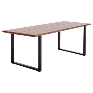 Garden table Friggo Hm6298.02 tropical acacia solid wood 2.6 cm thick - metal legs 200x100x76h cm