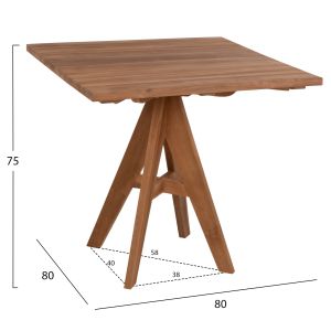 Garden table Leo solid teak wood Hm9622,11 80x80x75hcm