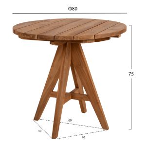 Garden table Leo solid teak wood Hm9623,11 80x80x75hcm