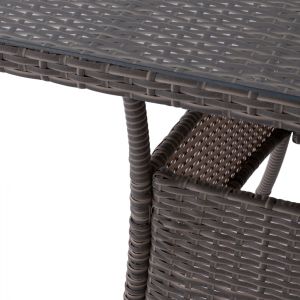 Garden table Military Rattan with glass top Hm5141,31 120x70x75
