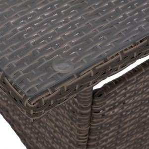 Garden table Military Rattan with glass top Hm5141,31 120x70x75