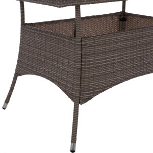 Garden table Military Rattan with glass top Hm5141,31 120x70x75