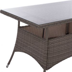 Garden table Military Rattan with glass top Hm5141,31 120x70x75