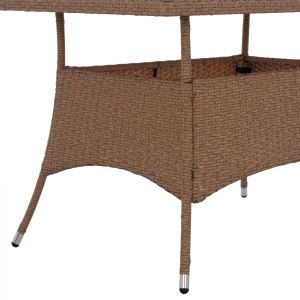 Garden table Military Rattan with glass top Hm5141,32 120x70x75