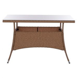 Garden table Military Rattan with glass top Hm5141,32 120x70x75