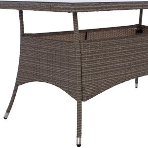 Garden table Minsk Rattan with glass top Hm5507,01 150x90x75