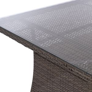 Garden table Minsk Rattan with glass top Hm5507,01 150x90x75